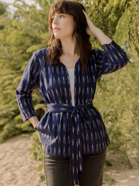 Crossroads Jacket - Sapphire Ikat